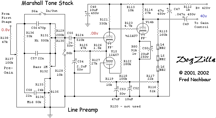 Marshall Tone Stack and Line Amp