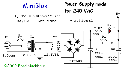 Power Supply mods for 240VAC