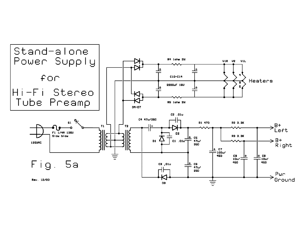 Fig. 5a: Power Supply for Standalone Preamp