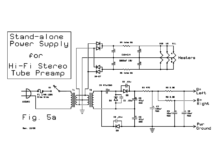 Fig. 5a: Power Supply for Standalone Preamp