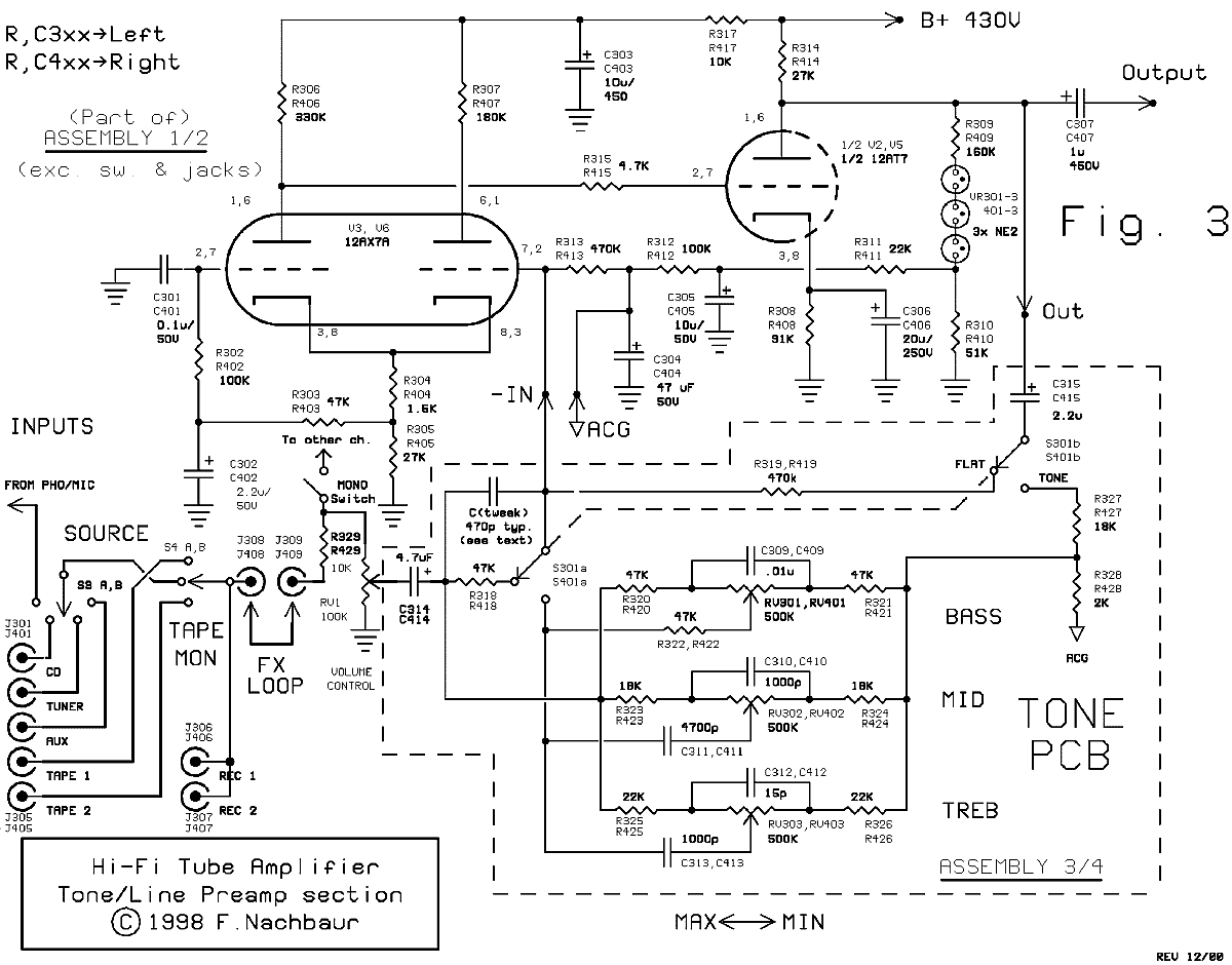 Fig. 3: Tone Control Preamplifier